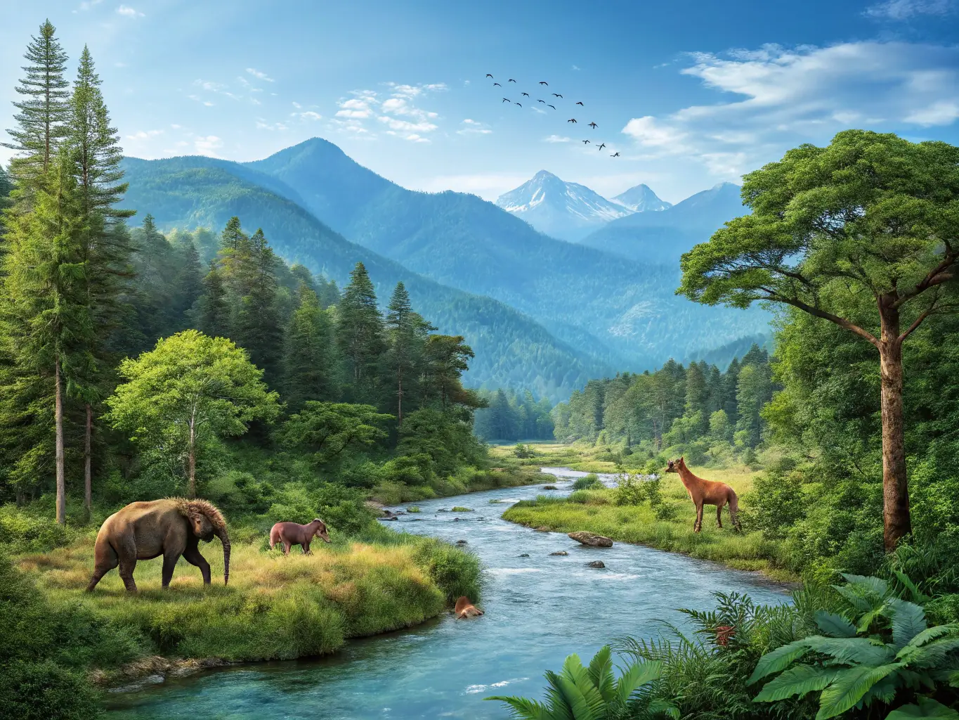 A photograph showcasing a variety of game species in their natural habitat, highlighting the diverse hunting opportunities available through the club.